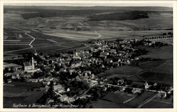 Postcard Tapfheim an der Donau Swabia, aerial photograph