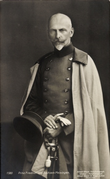 Postcard Prince Friedrich of Saxe-Meiningen, portrait in uniform