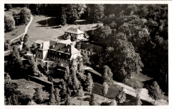 Postcard Honau Lichtenstein in Württemberg, aerial photograph of the Alb Hotel Traifelberg