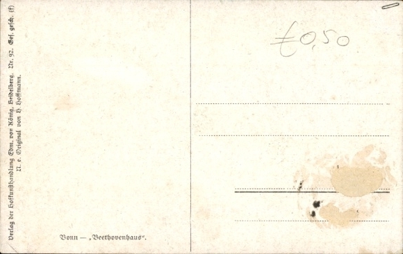 Artist Postcard Hoffmann, H., Bonn, composer Ludwig van Beethoven, Beethovenhaus