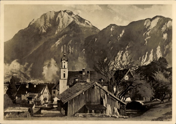 Artist Postcard Kürmaier, Anton, Kiefersfelden in Upper Bavaria, Beim Messner Wirt, HDK 398
