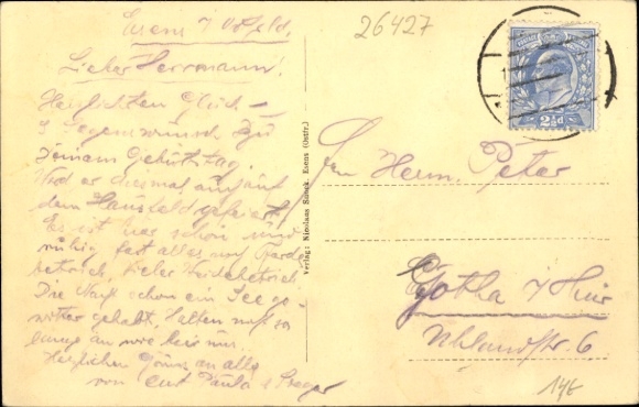 Postcard Esens in East Frisia, market street, shops