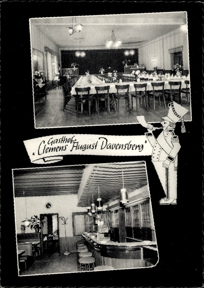 Postcard Davensberg Ascheberg near Münster, Gasthof Clemens August, interior view
