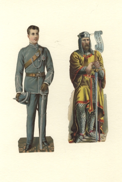2 wafers Albert Victor, Prince of Wales and Stephen, King of England 1135-1154, approx. 17 x 6 cm