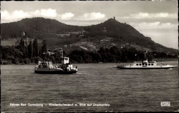 Ak Fähren Bad Godesberg-Niederdollendorf, Drachenfels