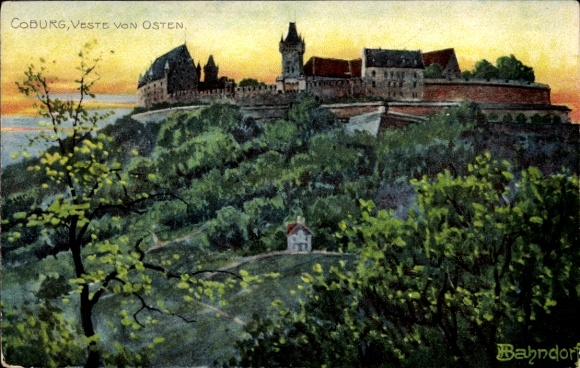 Kunstenaar Ak Bahnhdorf, H., Coburg in Opper-Franken, Veste Coburg