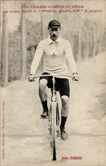 Ak Radrennfahrer Jules Dubois, Pneu Dunlop, Reklame