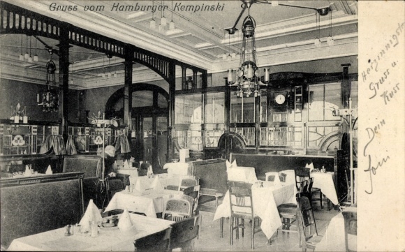 Postcard Hamburg Mitte St. Georg, Kempinski, Dining Room