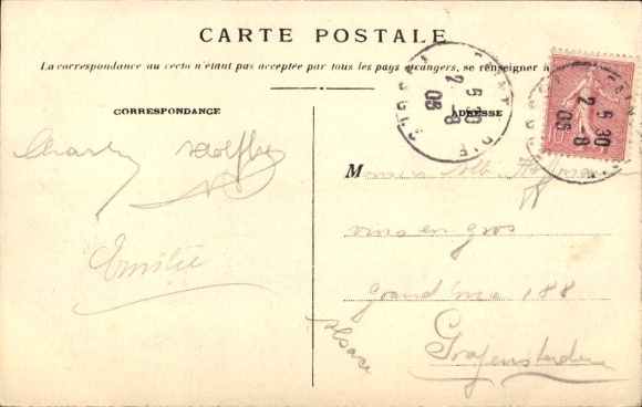 Letters Postcard Saint-Dié-des-Vosges, train station, monument, bridge
