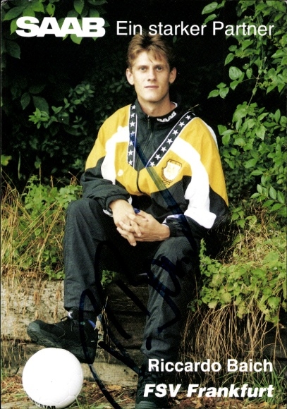 Autogrammkarte Fußballer Riccardo Baich, FSV Frankfurt, Autogramm