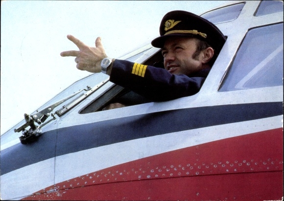 PC German passenger aircraft, Interflug, ready for takeoff, pilot