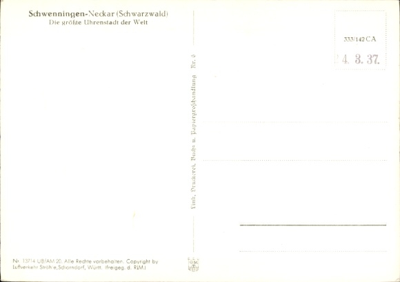 Postcard Schwenningen am Neckar, aerial photograph, Dauchingen