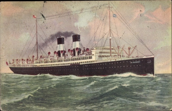 Artist Postcard Steamer Re Vittorio, NGI