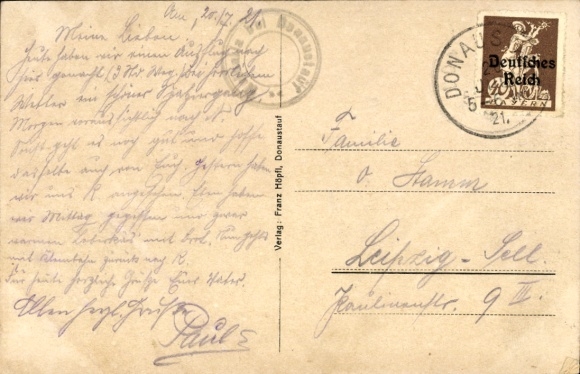 Postcard Donaustauf in the Upper Palatinate, Walhalla near Regensburg, Walhalla, King Ludwig I, Donaustauf, D