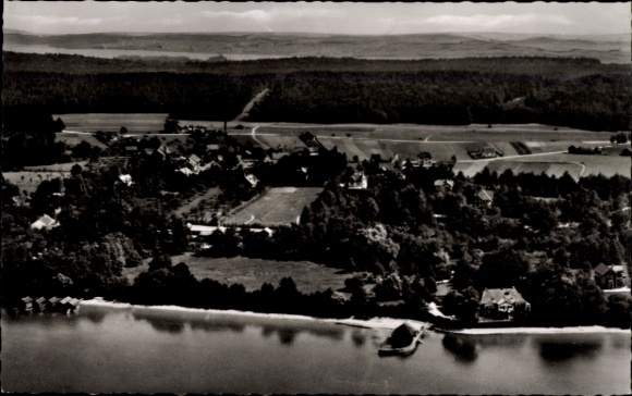 Postcard Buch am Ammersee Inning Upper Bavaria, aerial photograph