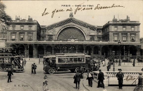 Postcard Paris X., Gare de l'Est