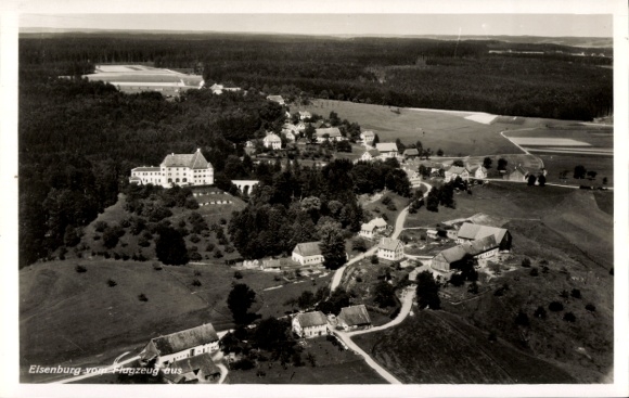 Postcard Eisenburg Memmingen in Swabia, aerial photograph
