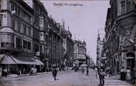 Ak Berlin Mitte, Friedrichstraße, Passage Theater Kabarett, Geschäfte