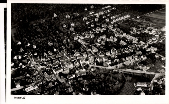 Postcard Korntal in Strohgäu Württemberg, aerial photograph