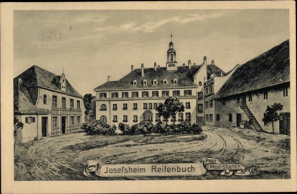 Artist Postcard riding book Fischach in Swabia, Josefsheim