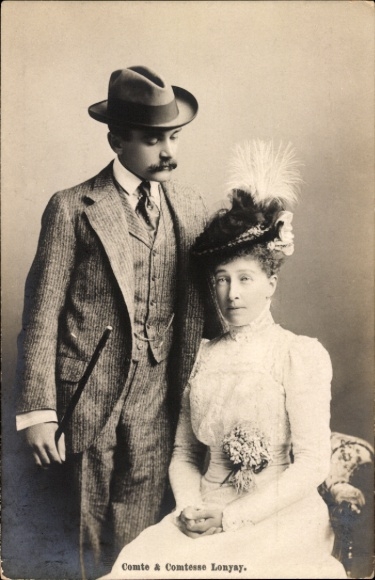 Postcard Stephanie of Belgium, Count and Countess Lonyay