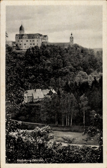 Postcard Rochsburg Lunzenau in Saxony, partial view