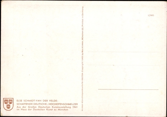 Artist PC Schmidt Van der Velde, Else, blast furnace smelter, creative Germans