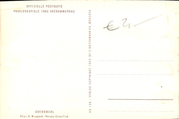 Postcard Oberammergau, Passion Play 1960, The Last Supper, Apostles