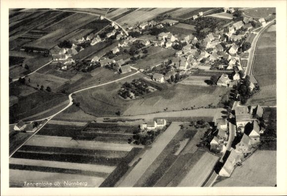 Ak Tennenlohe Erlangen in Mittelfranken Bayern, Fliegeraufnahme