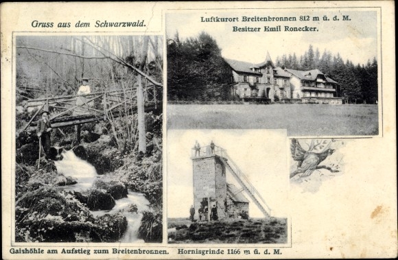 Postcard Breitenbronnen in the Black Forest, Hornisgrinde, Gaishöhe, inn