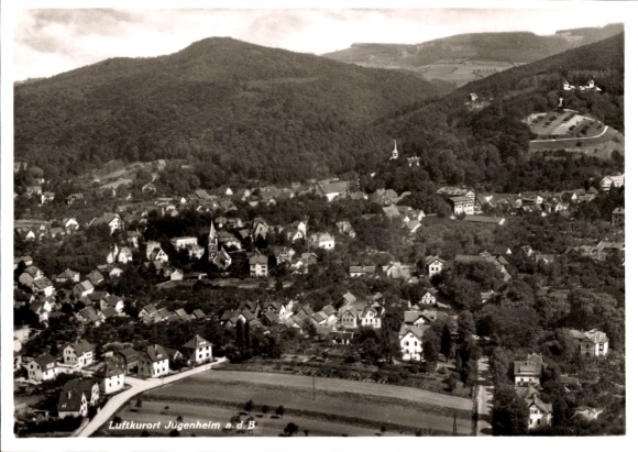 Ak Jugenheim an der Bergstraße Hessen, Fliegeraufnahme