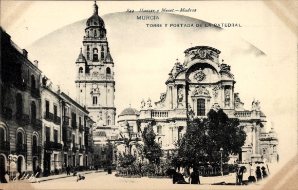 AK City of Murcia Spain, tower and cover of the cathedral