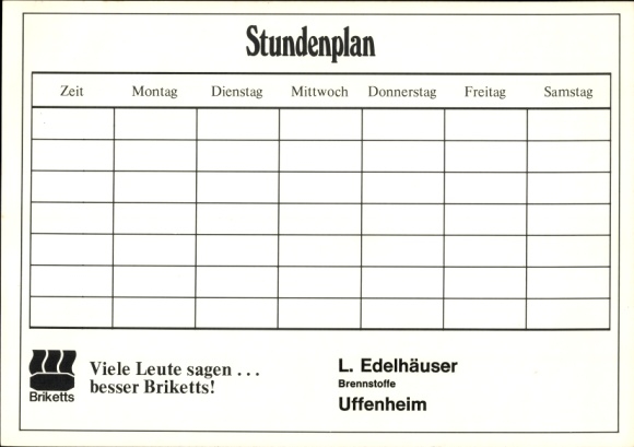 Timetable Edelhäuser fuels Uffenheim coal, the largest excavator in the world around 1970