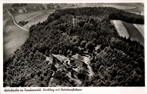Postcard Helmbrechts in Upper Franconia, Kirchberg with accommodation house