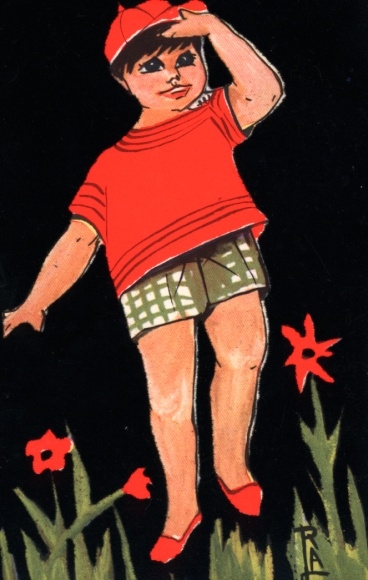 Artist Postcard Junge, Poppies