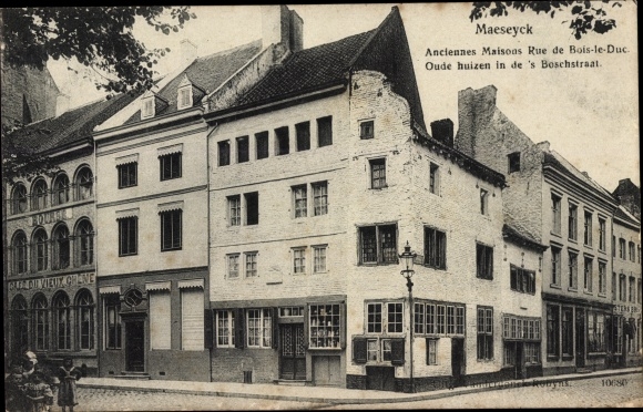 Ak Maaseik Maeseyck Vlaanderen Limburg, Anciennes Maisons, Rue de Bois le Duc