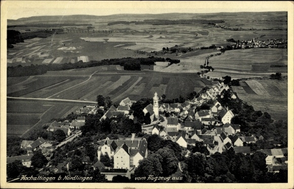 Postcard Hochaltingen Fremdingen in Swabia, aerial photograph