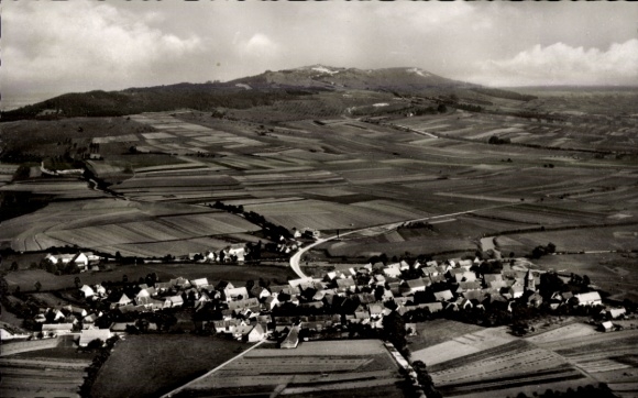 Postcard Aufkirchen Gerolfingen in Middle Franconia Bavaria, aerial photograph
