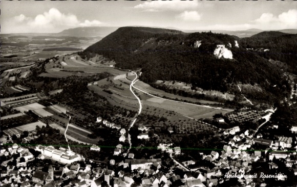 Ak Heubach in Württemberg, Luftaufnahme von  Weinberge, Hügel, Landschaft, 