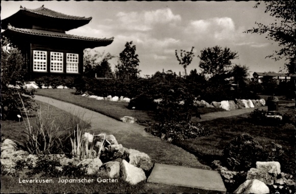 Postcard Leverkusen in the Rhineland, Japanese Garden