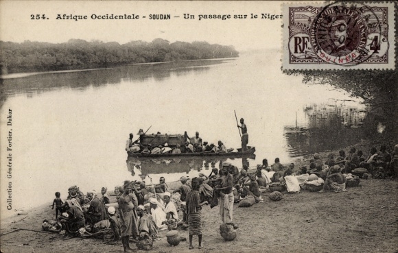 Ak Senegal, Westafrika, Überquerung eines Flusses