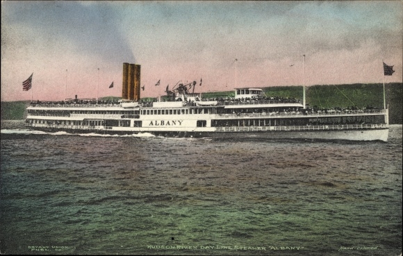 Postcard Hudson River Day Line Steamer Albany