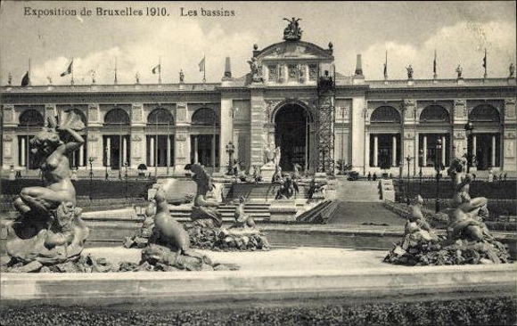 Set von 83 Ansichtskarten, Brüssel Weltausstellung 1910
