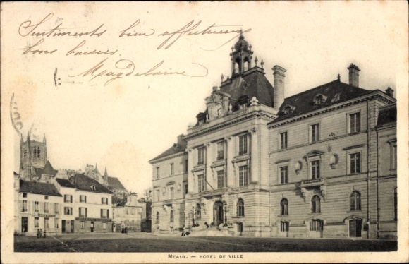 Ak Meaux Seine-et-Marne, Rathaus