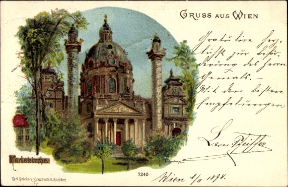 Künstler Litho Rosenberger, Wien 4. Wieden Österreich, Karlskirche