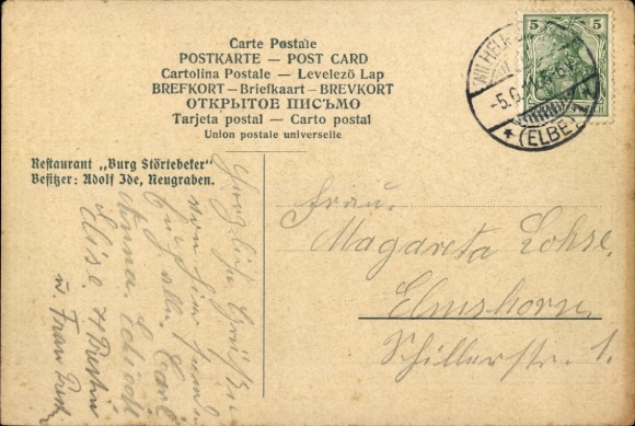 Postcard Hamburg Harburg Neugraben Fischbek, Falkenberg