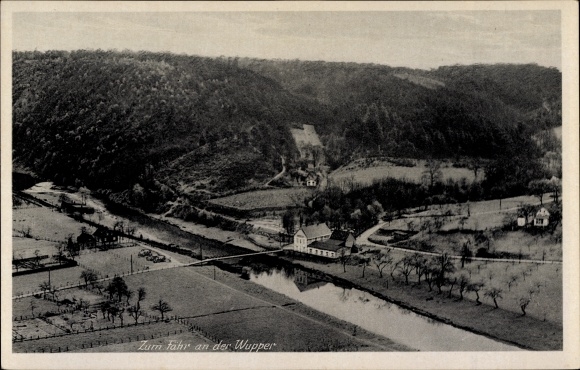 Postcard ferry Leichlingen in the Rhineland, restaurant Zum Fähr an der Wupper