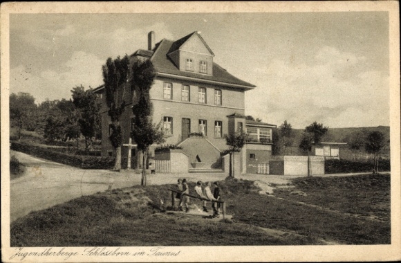 Postcard Schloßborn Schlossborn glassworks in the Taunus, youth hostel