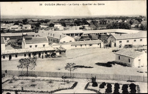 Postcard Oudjda Oujda Marokko, The Camp, Engineering District