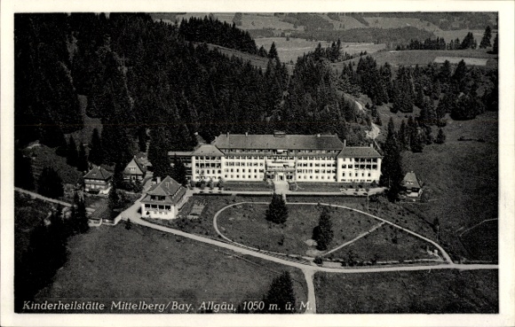 Ak Mittelberg im Allgäu, Fliegeraufnahme, Kinderheilstätte